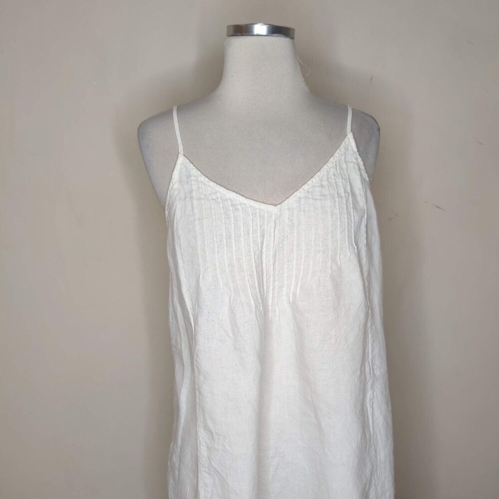 Boden Linen Sleeveless Dress White Tank Dress - Picture 2 of 9